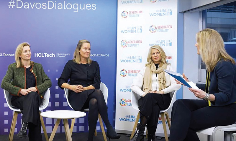 Jill Kouri, Chief Marketing Officer, HCLTech (second from right), joined UN Women’s Generation Equality pop-up panel discussions at Davos 2023.