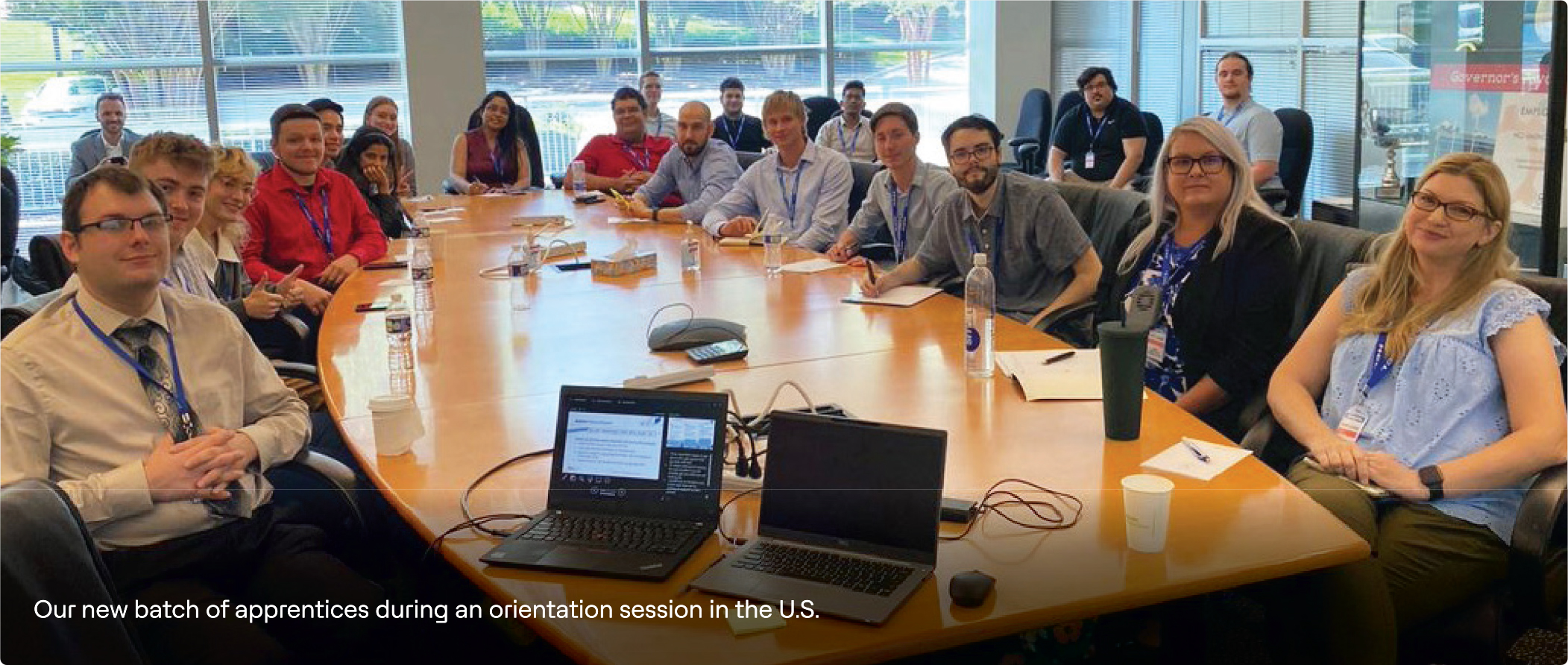 Our new batch of apprentices during an orientation session in the U.S.