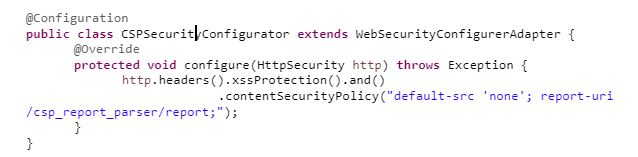 Content Security Policy in Spring Security