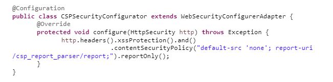 Content Security Policy in Spring Security