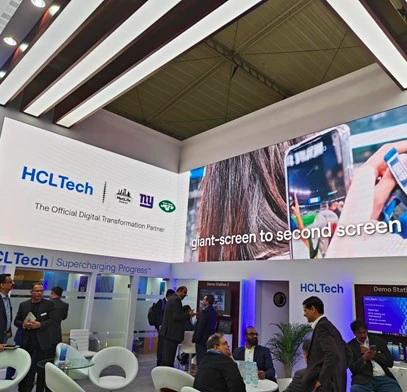 The HCLTech booth at MWC 2023