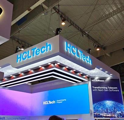 The HCLTech booth at MWC 2023