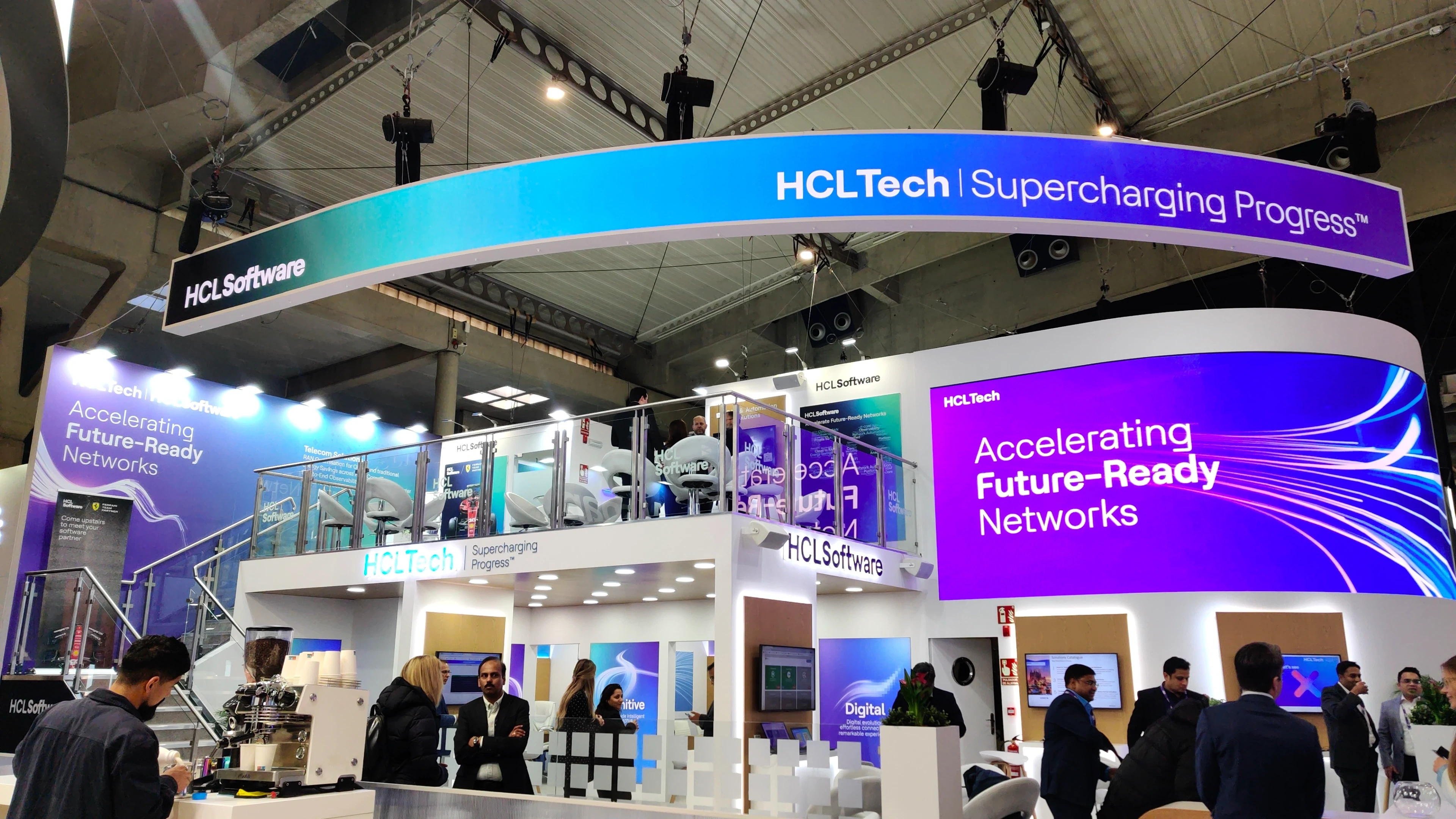 The HCLTech booth at MWC 2023