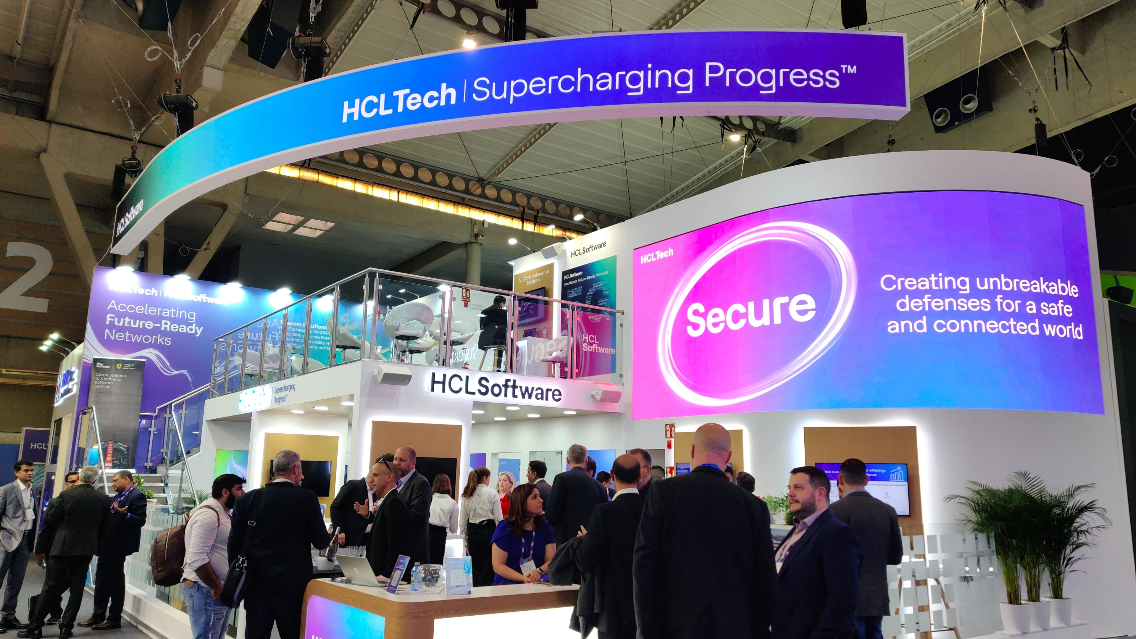 The HCLTech booth at MWC 2024